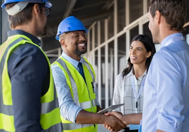 Foreman and team shaking hands